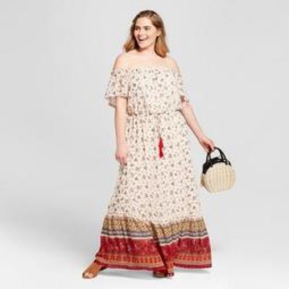 Xhiliration plus size off the shoulder maxi dress!